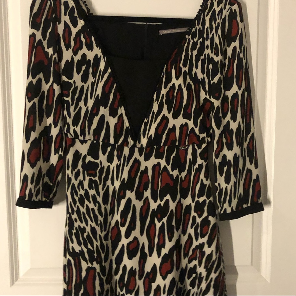 Gaudi cheetah print dress 3/4 sleeve